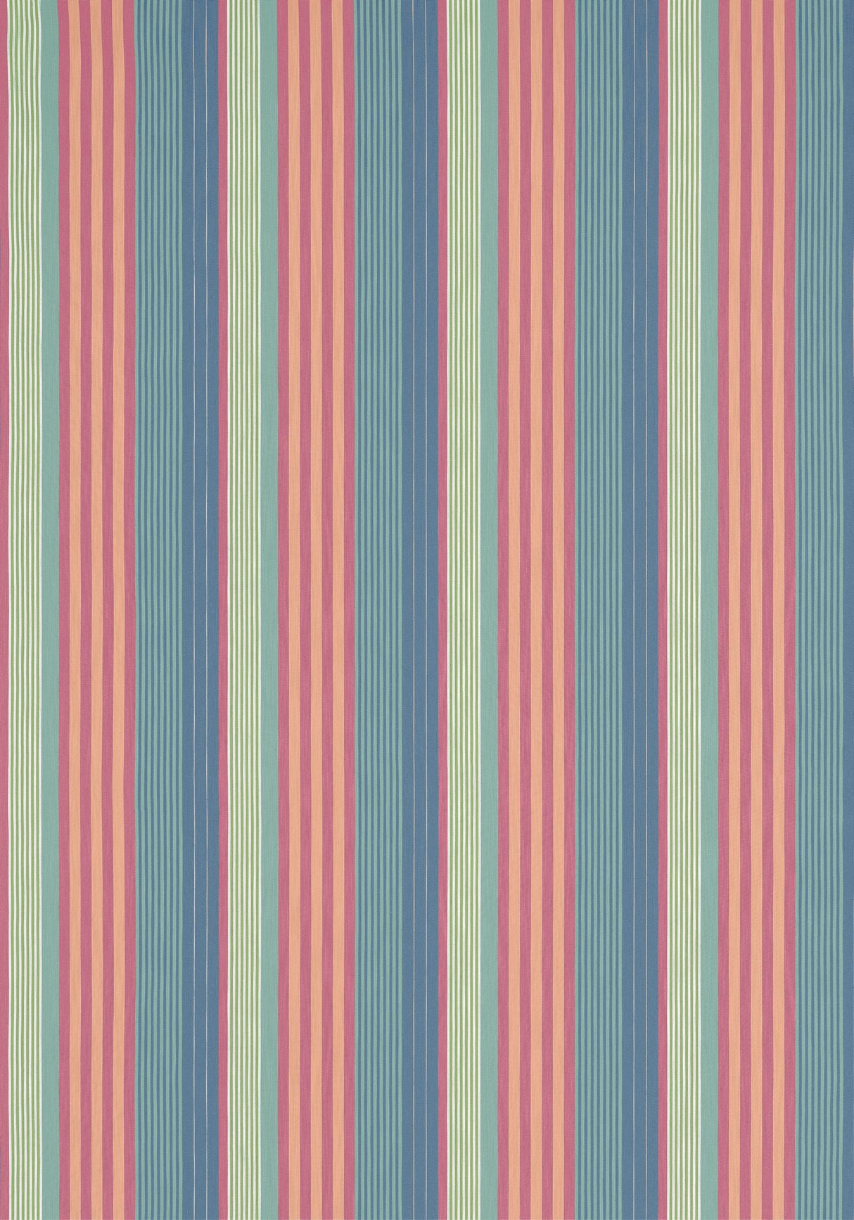Thibaut Esprit Stripe Cornflower And Peony Fabric