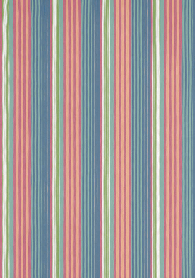 Thibaut Esprit Stripe Cornflower And Peony Fabric