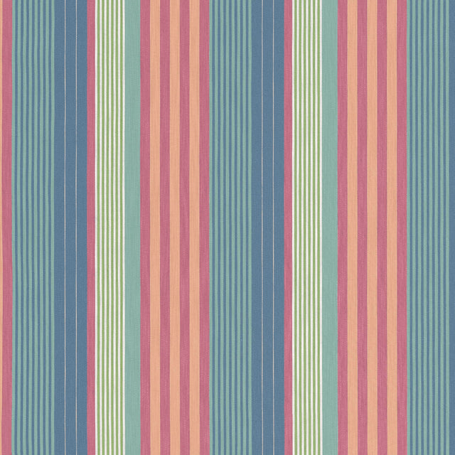 Thibaut Esprit Stripe Cornflower And Peony Fabric