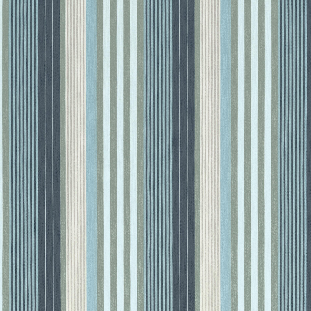 Thibaut Esprit Stripe Navy And Sky Fabric