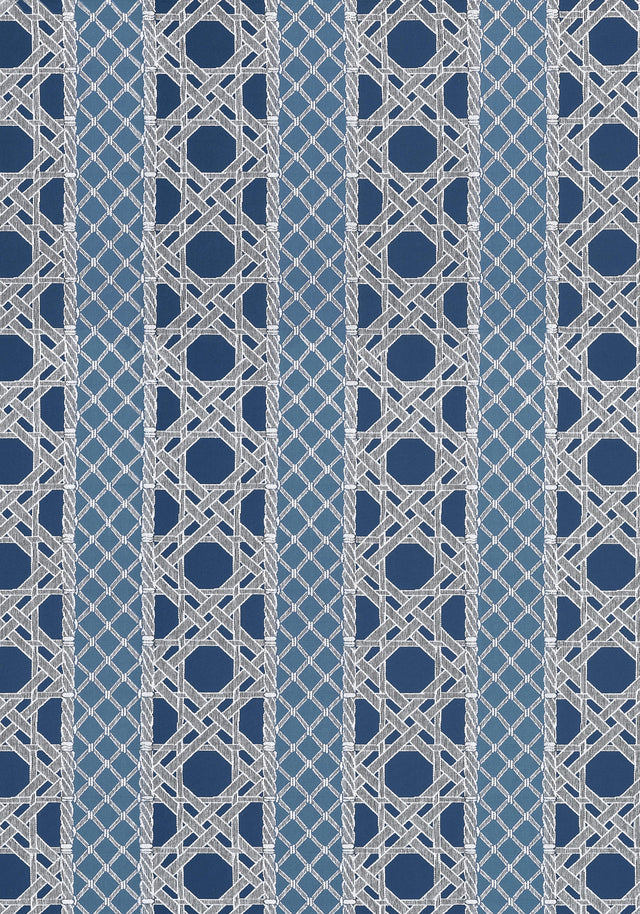 Thibaut Trelliage Navy And Cadet Fabric