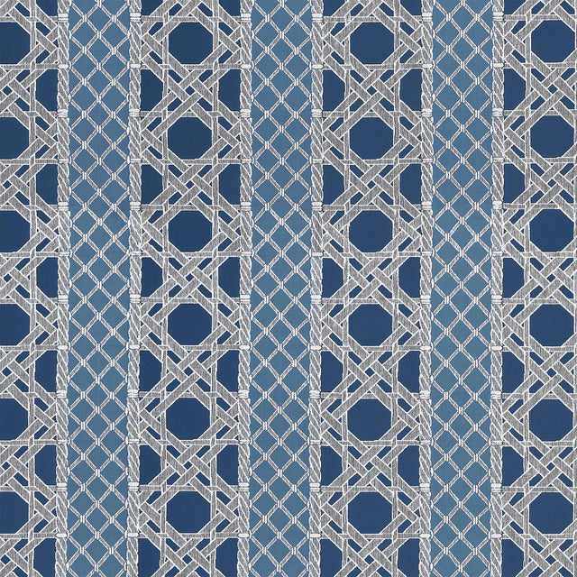Thibaut Trelliage Navy And Cadet Fabric