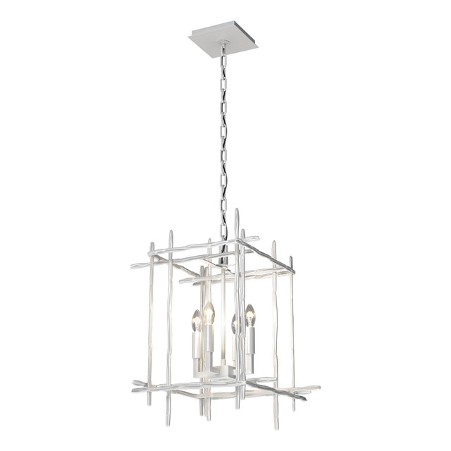Hubbardton Forge 2023 White Tura 4-Light Small Chandelier