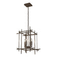 Hubbardton Forge 2023 Bronze Tura 4-Light Small Chandelier