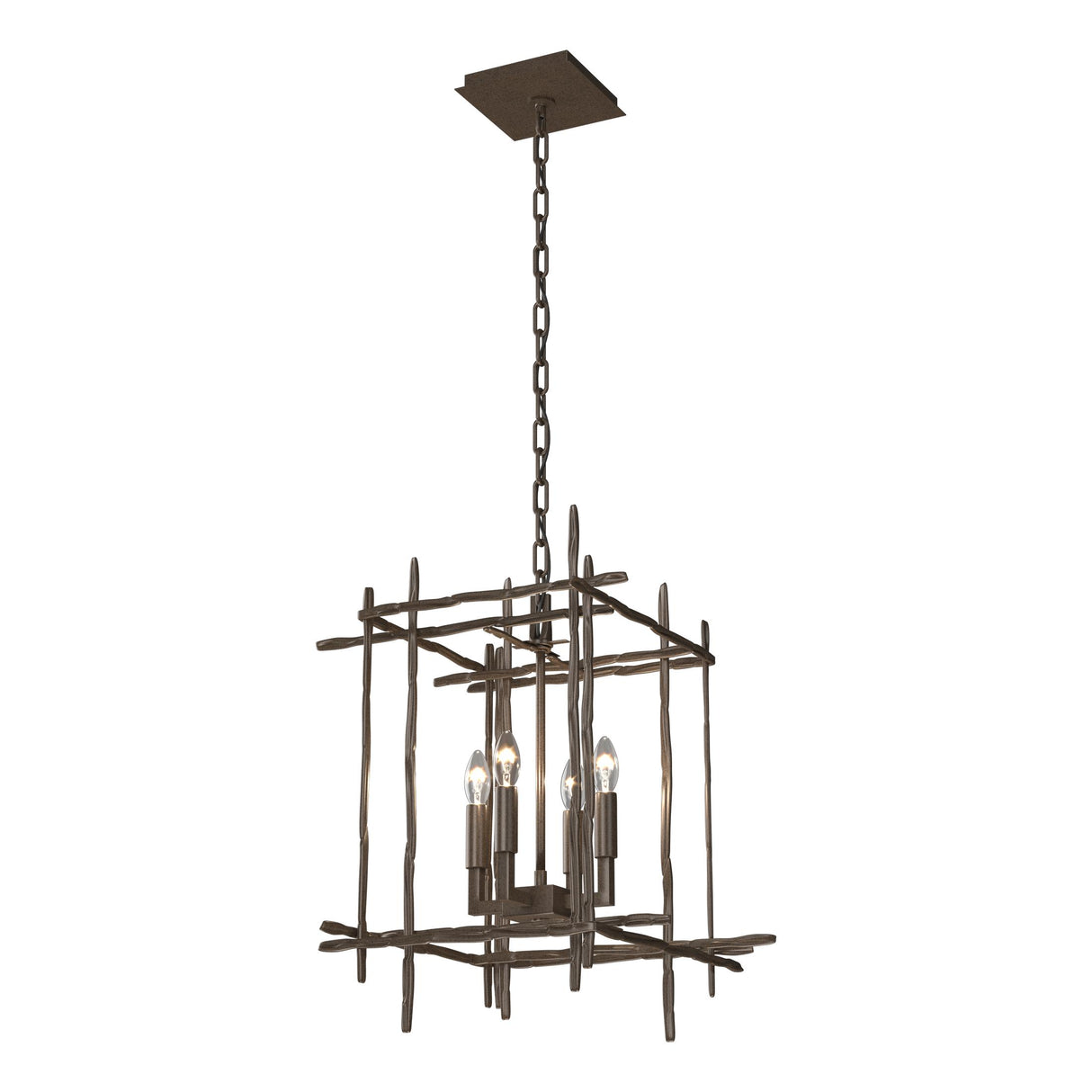 Hubbardton Forge 2023 Bronze Tura 4-Light Small Chandelier