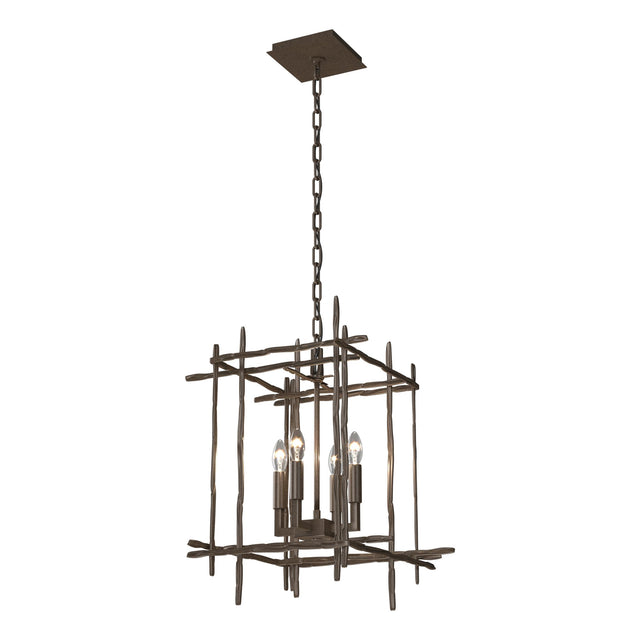 Hubbardton Forge 2023 Bronze Tura 4-Light Small Chandelier