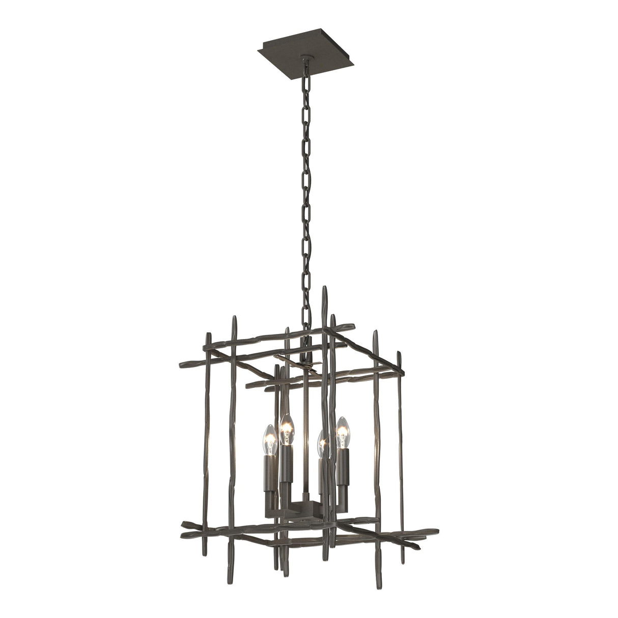 Hubbardton Forge 2023 Dark Smoke Tura 4-Light Small Chandelier