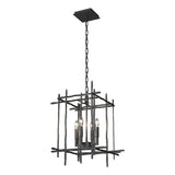 Hubbardton Forge 2023 Black Tura 4-Light Small Chandelier