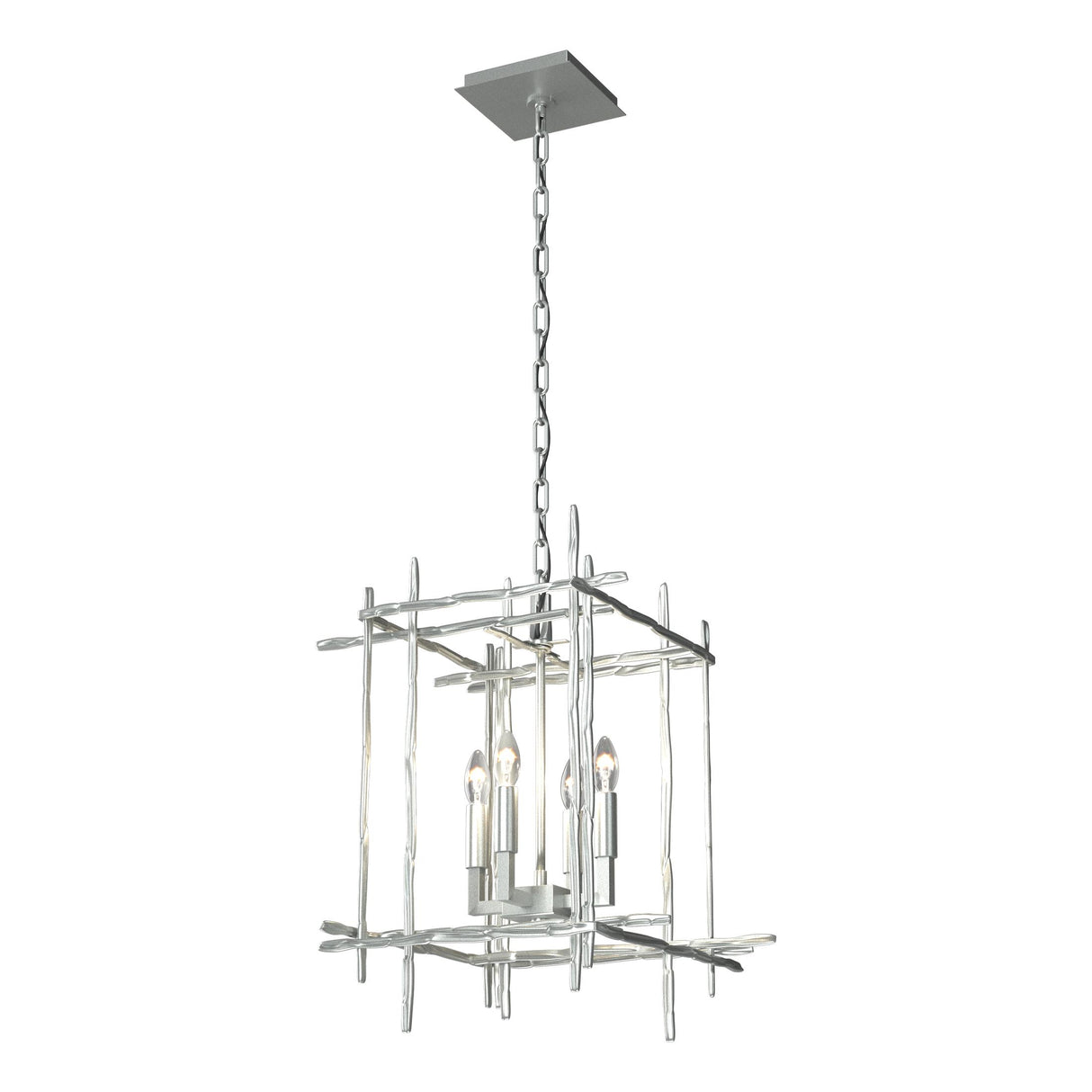 Hubbardton Forge 2023 Vintage Platinum Tura 4-Light Small Chandelier