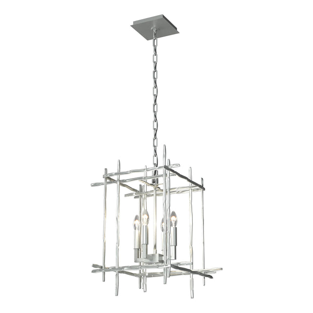 Hubbardton Forge 2023 Vintage Platinum Tura 4-Light Small Chandelier