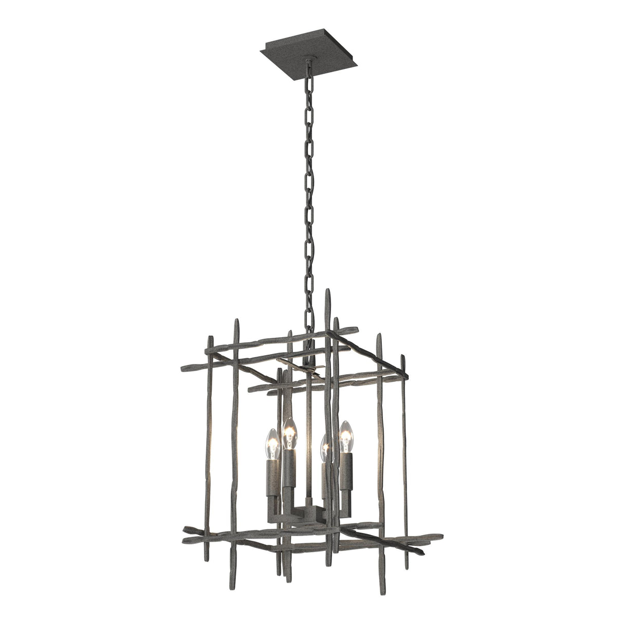 Hubbardton Forge 2023 Natural Iron Tura 4-Light Small Chandelier