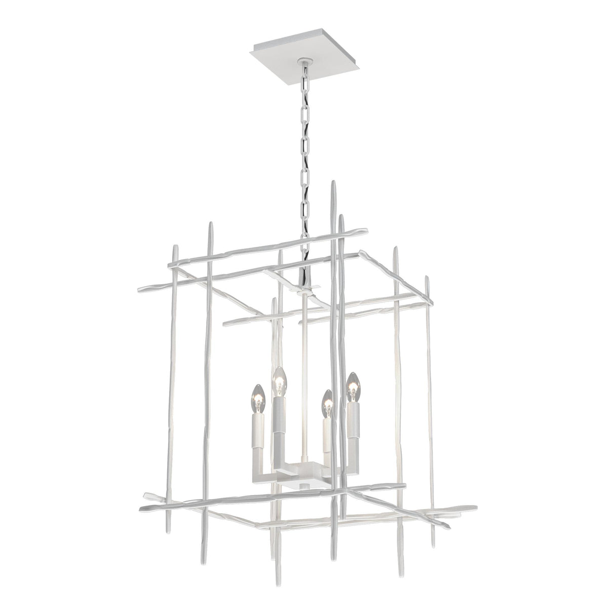 Hubbardton Forge 2023 White Tura 4-Light Medium Chandelier