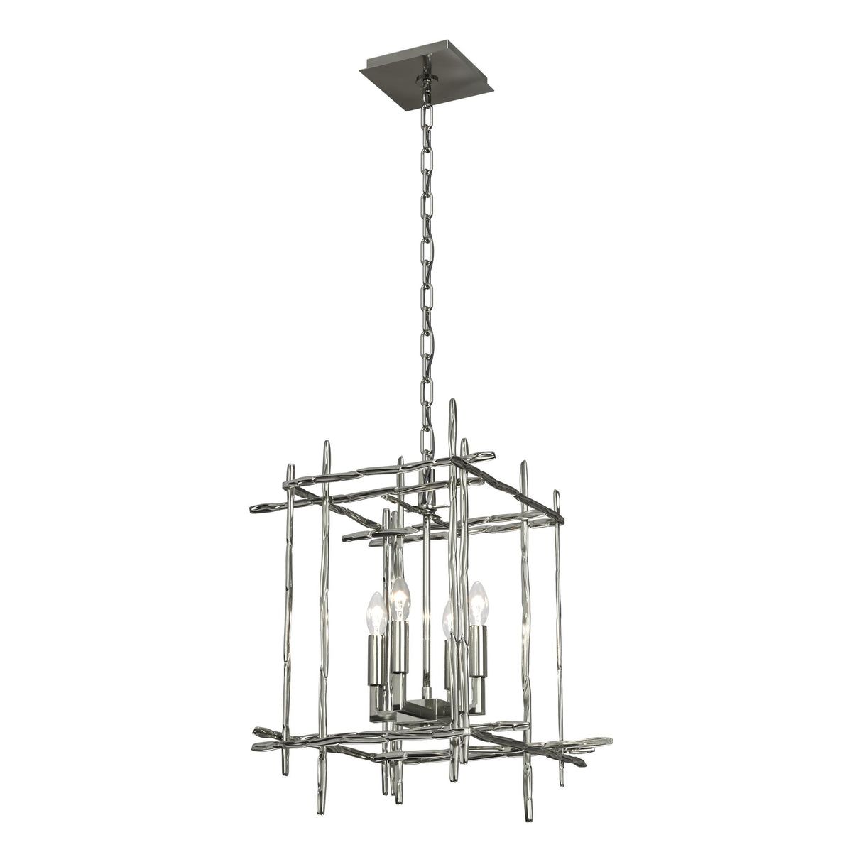 Hubbardton Forge 2023 Sterling Tura 4-Light Small Chandelier