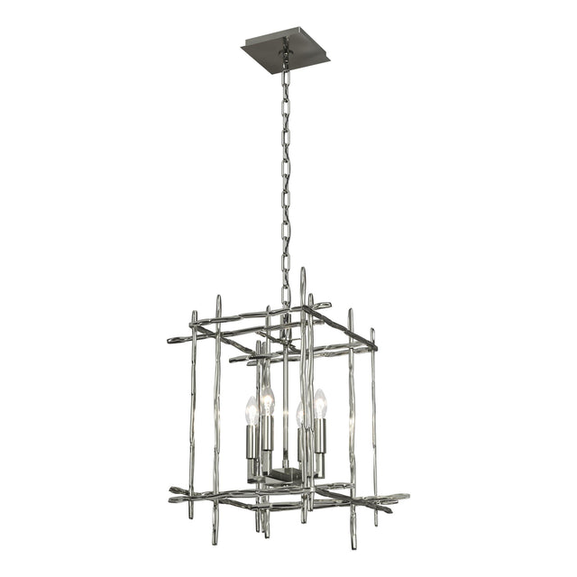 Hubbardton Forge 2023 Sterling Tura 4-Light Small Chandelier