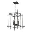 Hubbardton Forge 2023 Black Tura 4-Light Medium Chandelier