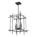Hubbardton Forge 2023 Black Tura 4-Light Medium Chandelier