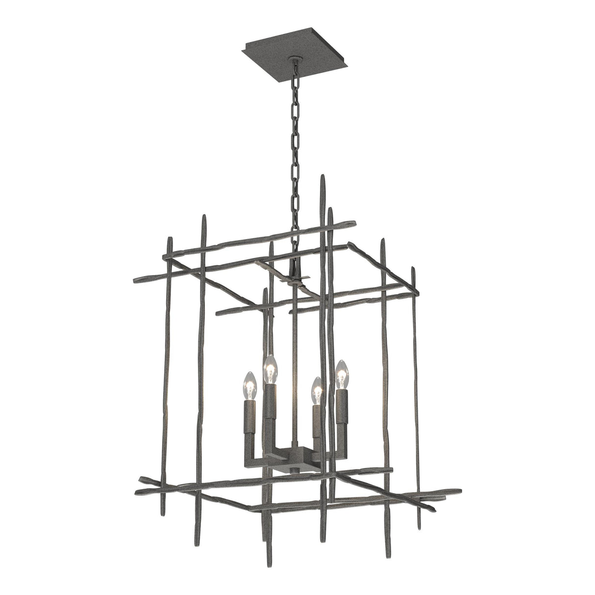 Hubbardton Forge 2023 Natural Iron Tura 4-Light Medium Chandelier