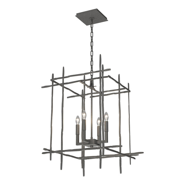 Hubbardton Forge 2023 Natural Iron Tura 4-Light Medium Chandelier