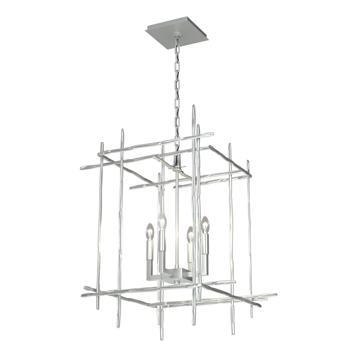 Hubbardton Forge 2023 Vintage Platinum Tura 4-Light Medium Chandelier