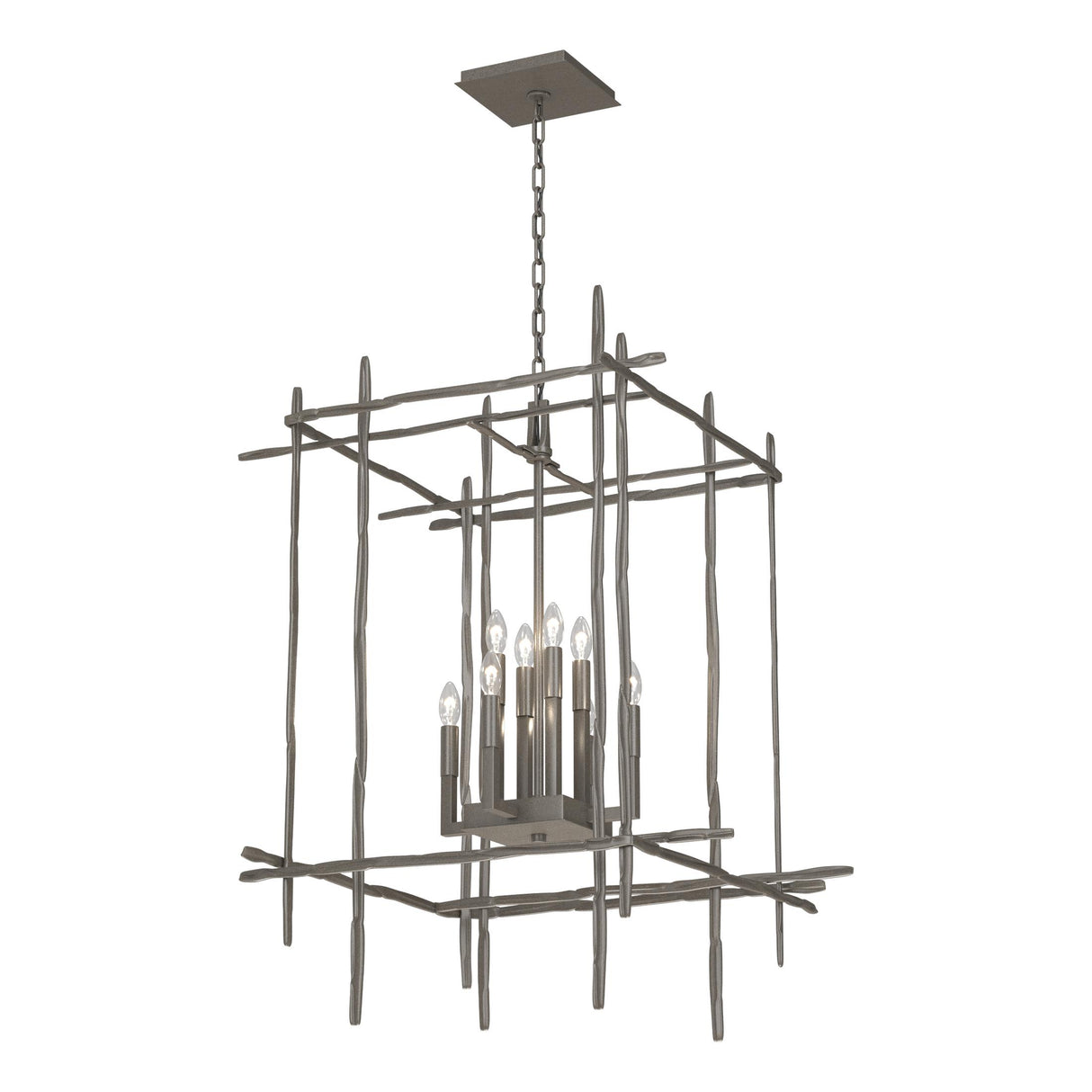 Hubbardton Forge 2023 Dark Smoke Tura 8-Light Large Chandelier