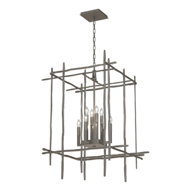 Hubbardton Forge 2023 Dark Smoke Tura 8-Light Large Chandelier