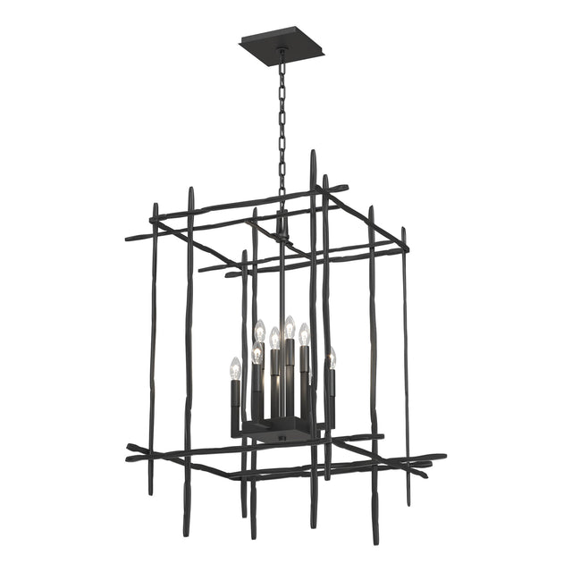 Hubbardton Forge 2023 Black Tura 8-Light Large Chandelier