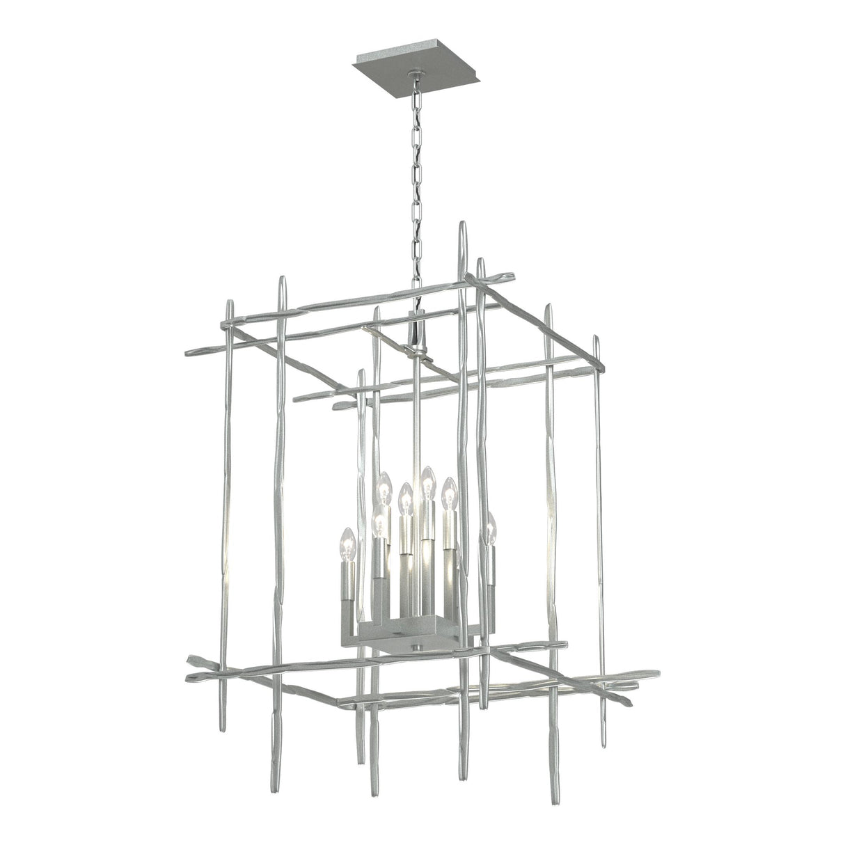 Hubbardton Forge 2023 Vintage Platinum Tura 8-Light Large Chandelier
