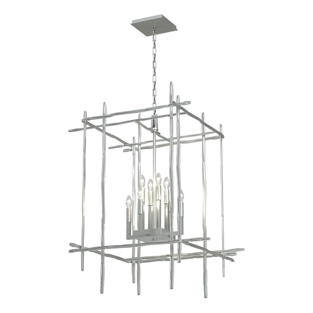 Hubbardton Forge 2023 Vintage Platinum Tura 8-Light Large Chandelier