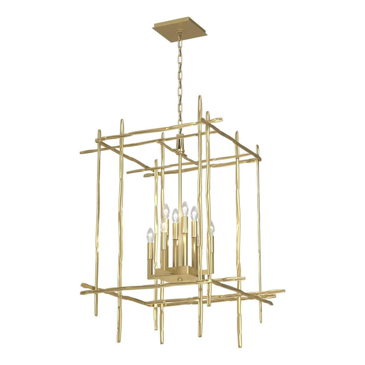 Hubbardton Forge 2023 Modern Brass Tura 8-Light Large Chandelier