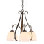 Hubbardton Forge 2004 Bronze Opal Glass (GG) Sweeping Taper 3 Arm Chandelier