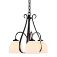 Hubbardton Forge 2004 Black Opal Glass (GG) Sweeping Taper 3 Arm Chandelier