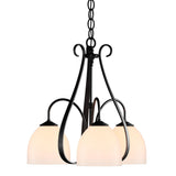 Hubbardton Forge 2004 Black Opal Glass (GG) Sweeping Taper 3 Arm Chandelier