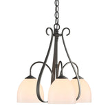 Hubbardton Forge 2004 Natural Iron Opal Glass (GG) Sweeping Taper 3 Arm Chandelier