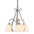 Hubbardton Forge 2004 Vintage Platinum Opal Glass (GG) Sweeping Taper 3 Arm Chandelier