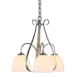 Hubbardton Forge 2004 Vintage Platinum Opal Glass (GG) Sweeping Taper 3 Arm Chandelier