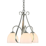 Hubbardton Forge 2004 Sterling Opal Glass (GG) Sweeping Taper 3 Arm Chandelier