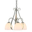 Hubbardton Forge 2004 Sterling Opal Glass (GG) Sweeping Taper 3 Arm Chandelier