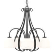 Hubbardton Forge 2004 Black Opal Glass (GG) Sweeping Taper 5 Arm Chandelier