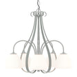 Hubbardton Forge 2004 Vintage Platinum Opal Glass (GG) Sweeping Taper 5 Arm Chandelier