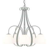 Hubbardton Forge 2004 Vintage Platinum Opal Glass (GG) Sweeping Taper 5 Arm Chandelier