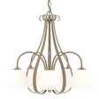 Hubbardton Forge 2004 Soft Gold Opal Glass (GG) Sweeping Taper 5 Arm Chandelier
