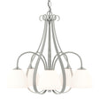 Hubbardton Forge 2004 Sterling Opal Glass (GG) Sweeping Taper 5 Arm Chandelier