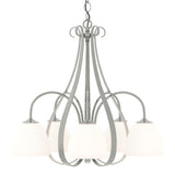 Hubbardton Forge 2004 Sterling Opal Glass (GG) Sweeping Taper 5 Arm Chandelier