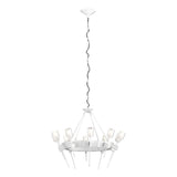 Hubbardton Forge 2023 White Cast Glass (YC) Echo 10-Light Circular Chandelier