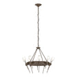 Hubbardton Forge 2023 Bronze Cast Glass (YC) Echo 10-Light Circular Chandelier