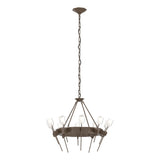 Hubbardton Forge 2023 Bronze Cast Glass (YC) Echo 10-Light Circular Chandelier
