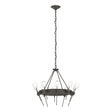 Hubbardton Forge 2023 Dark Smoke Cast Glass (YC) Echo 10-Light Circular Chandelier
