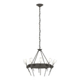Hubbardton Forge 2023 Dark Smoke Cast Glass (YC) Echo 10-Light Circular Chandelier