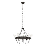 Hubbardton Forge 2023 Oil Rubbed Bronze Cast Glass (YC) Echo 10-Light Circular Chandelier
