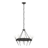 Hubbardton Forge 2023 Natural Iron Cast Glass (YC) Echo 10-Light Circular Chandelier